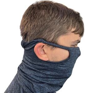 Mens Sun blocker Shirt Performance High Neck Ear Loops Size Small Construction